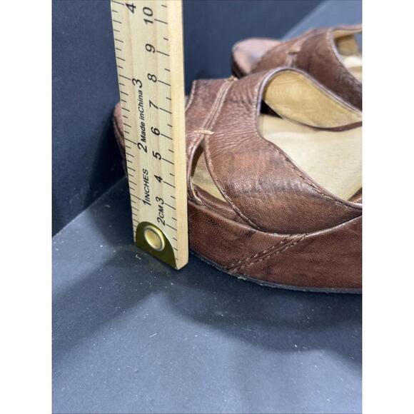 Frye Corrina Campus Platform Brown Leather Y2K Boho Hippie Wedge Heel Sandals 8 - Picture 8 of 15
